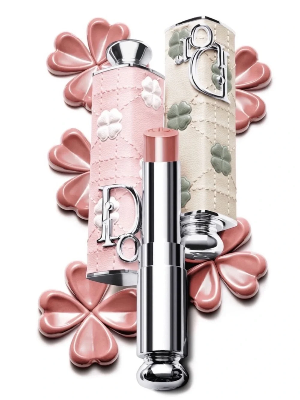 Dior pink lucky clover lipstick case brand new